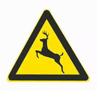 注意野生动物标志